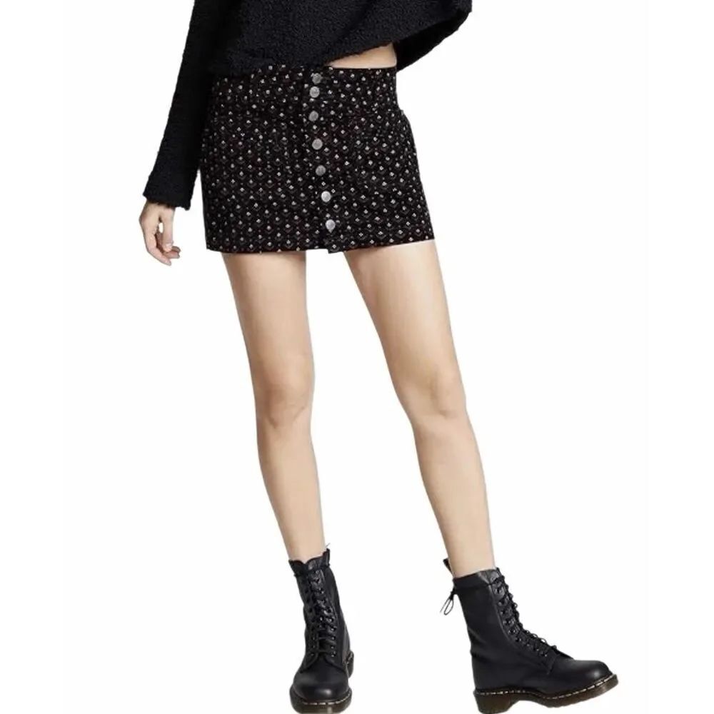 Free people We the free Joanie patterned corduroy mini skirt 28